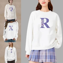 Purple Letters Women Pullover Fashion Sweatshirt High Quality Print Casual Round Neck Female Clothing Loose Clothes for Women
Purple Letters Women Pullover Fashion Sweatshirt High Quality Print Casual Round Neck Female Clothing Loose Clothes for Women
