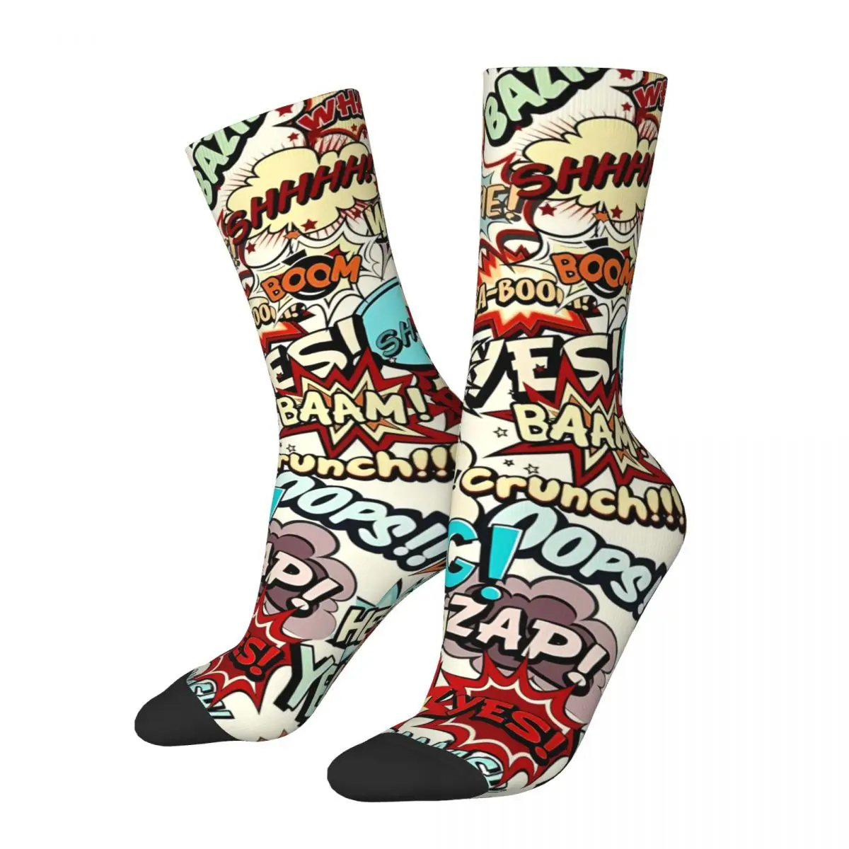 

BAAM Happy Retro Comic Elements Comic Art Socks Male Mens Women Autumn Stockings Printed