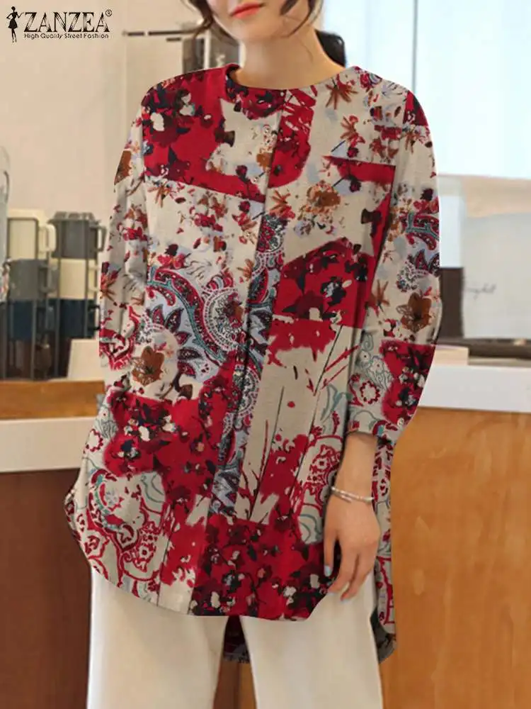ZANZEA Fashion Floral Printed Blouse Woman Long Sleeve O-Neck Tops Autumn Elegant Loose Shirt Casual Holiday Blusas Oversized
ZANZEA Fashion Floral Printed Blouse Woman Long Sleeve O-Neck Tops Autumn Elegant Loose Shirt Casual Holiday Blusas Oversized