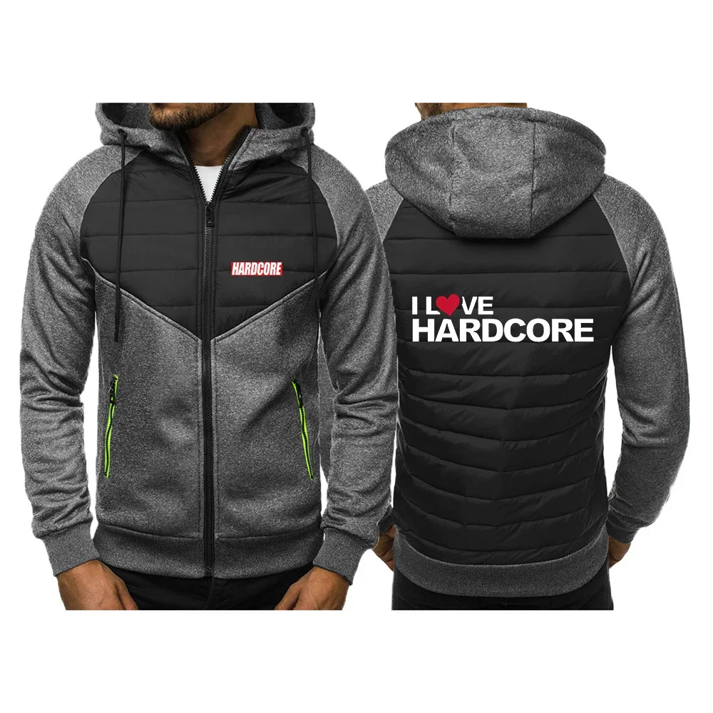 

Hardcore 2024 New Tricolor Hooded Jacket Spring and Autumn Men Casual Slim Patchwork Zipper Long Sleeve LeisureClothing