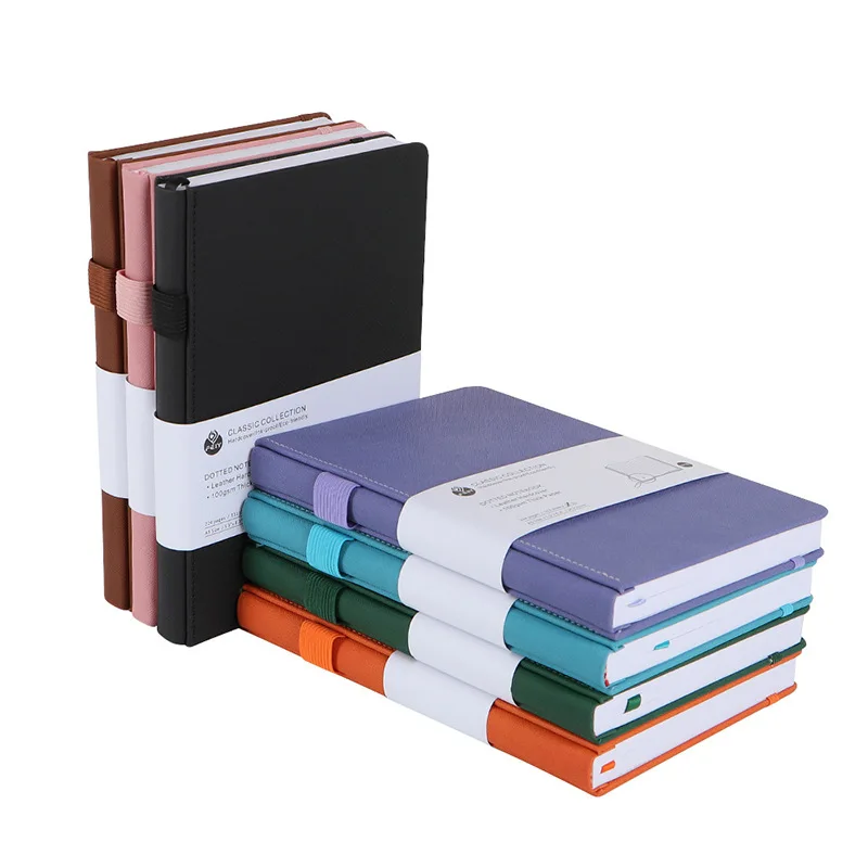 

Business Notebook Office Notepad 112sheets Dot paper Memo Pad A5 Planner with Page Binding Student Diary Leather Cover Journal
