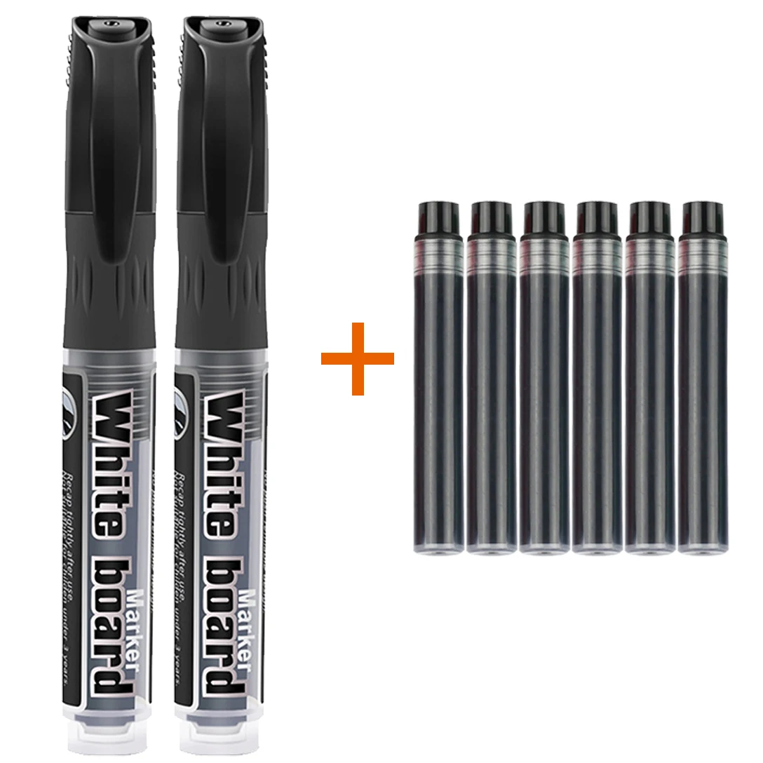 

8pcs/set Erasable Whiteboard Marker Pen Dry-Erase Sign Ink Refillable Office School Supplies Student Gift