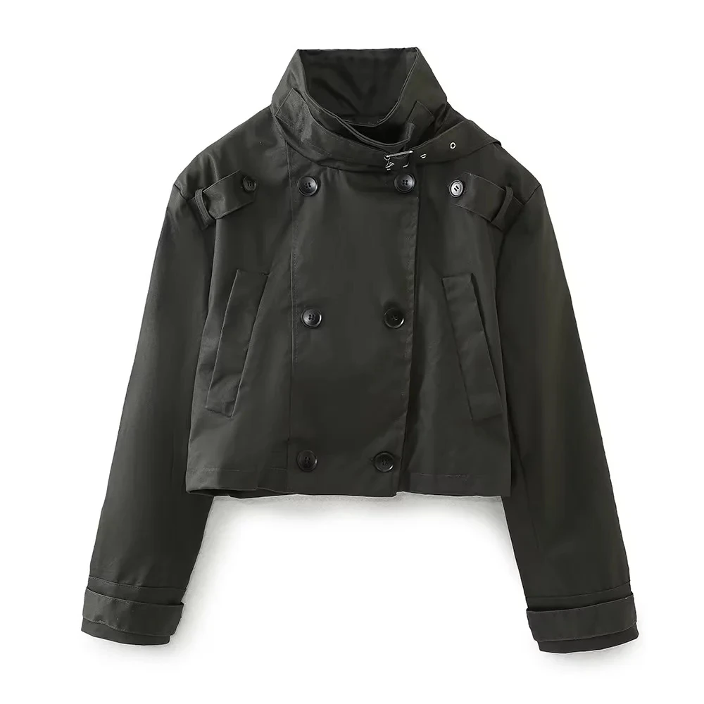 TRAF Woman Trench Coat 2023 Chic Turtleneck Button Pocket Cropped Jacket Winter Clothes Women Long Sleeve Windbreaker Streetwear
TRAF Woman Trench Coat 2023 Chic Turtleneck Button Pocket Cropped Jacket Winter Clothes Women Long Sleeve Windbreaker Streetwear