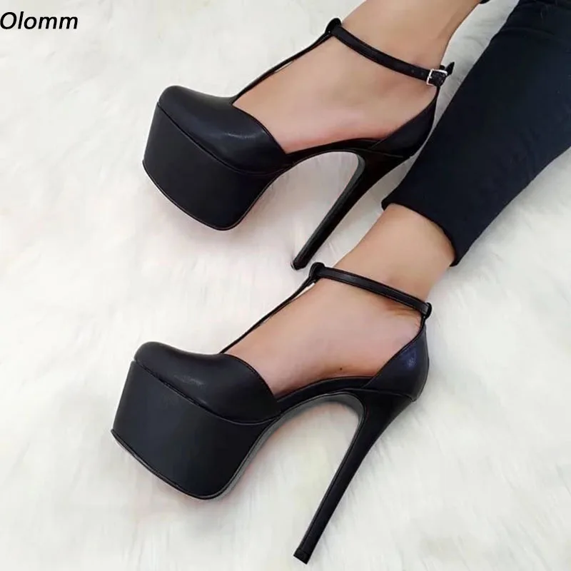 Olomm Handmade Women Pumps T- Strap Sexy Stiletto Heels Round Toe Elegant Black Party Shoes Ladies US Plus Size 5-20
Olomm Handmade Women Pumps T- Strap Sexy Stiletto Heels Round Toe Elegant Black Party Shoes Ladies US Plus Size 5-20