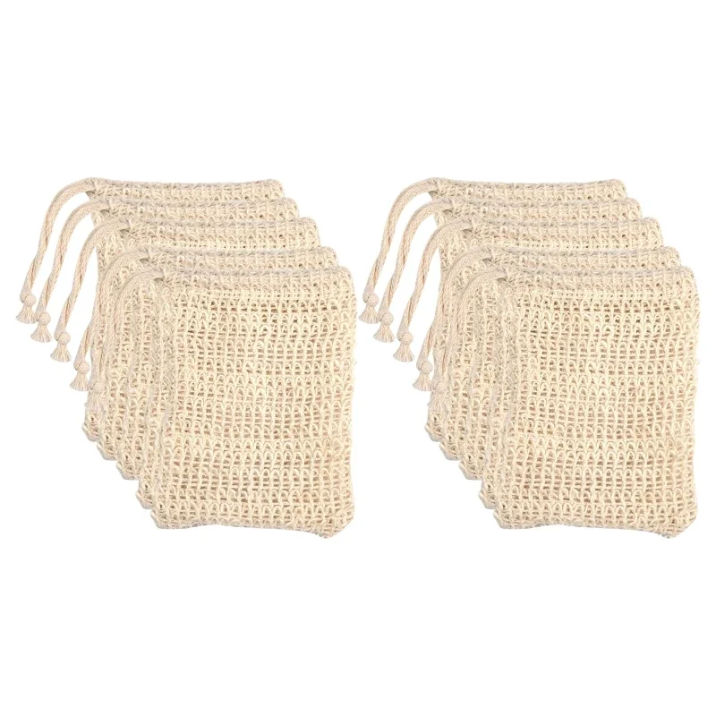 

Bag Pouch 10pcs Foaming Exfoliating Net For Drying Soap Mesh Bath Use Natural Saver Shower Holder Sisal