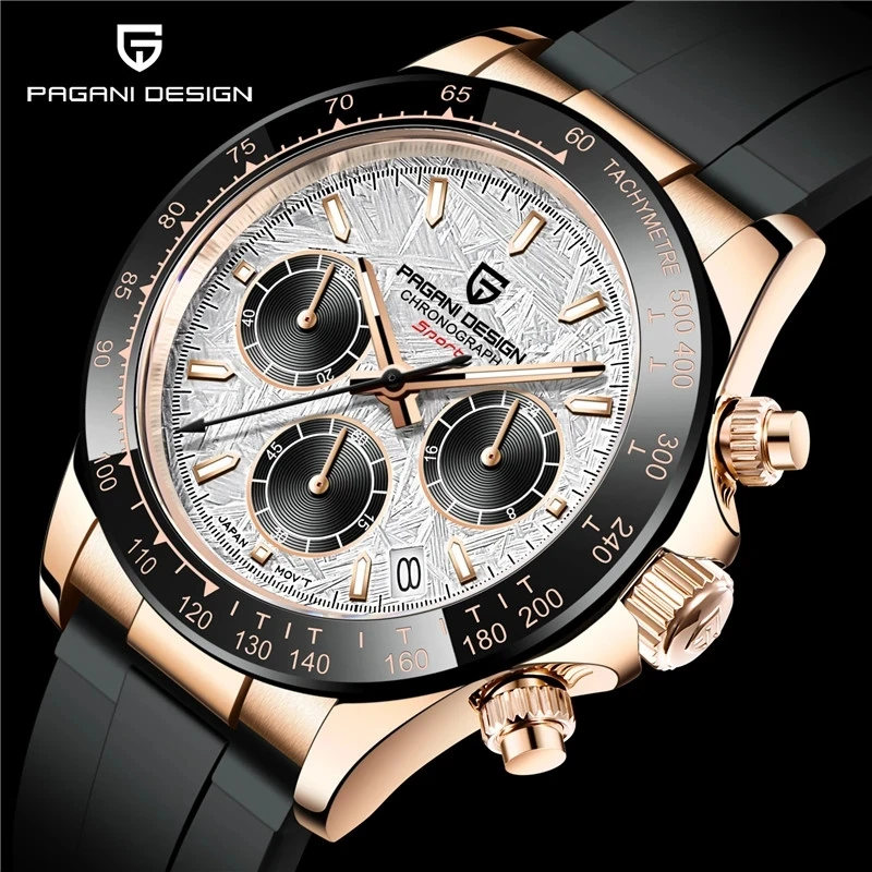 

PAGANI DESIGN Watch For Men 1664 Top Brand Luxury Japan VK63 Quartz Wristwatches Automatic Date Chronograph Gold Reloj Hombre
