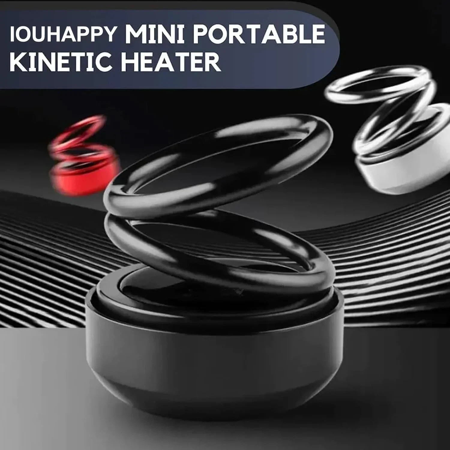 

1PCS Portable Kinetic Mini Heater Car Air Freshener Solar Powered Double Ring Rotating Air Cleaner Perfume Fragrance Diffuser