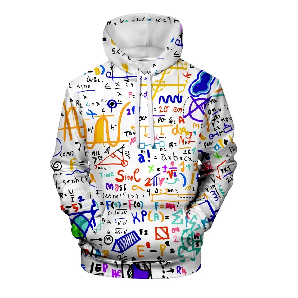 Science Formula Colorful Print Hoodies Women Sweatshirt Men Funny Math Physics Chemistry Pullover Sweatshirts Streetwear Clothes
Science Formula Colorful Print Hoodies Women Sweatshirt Men Funny Math Physics Chemistry Pullover Sweatshirts Streetwear Clothes