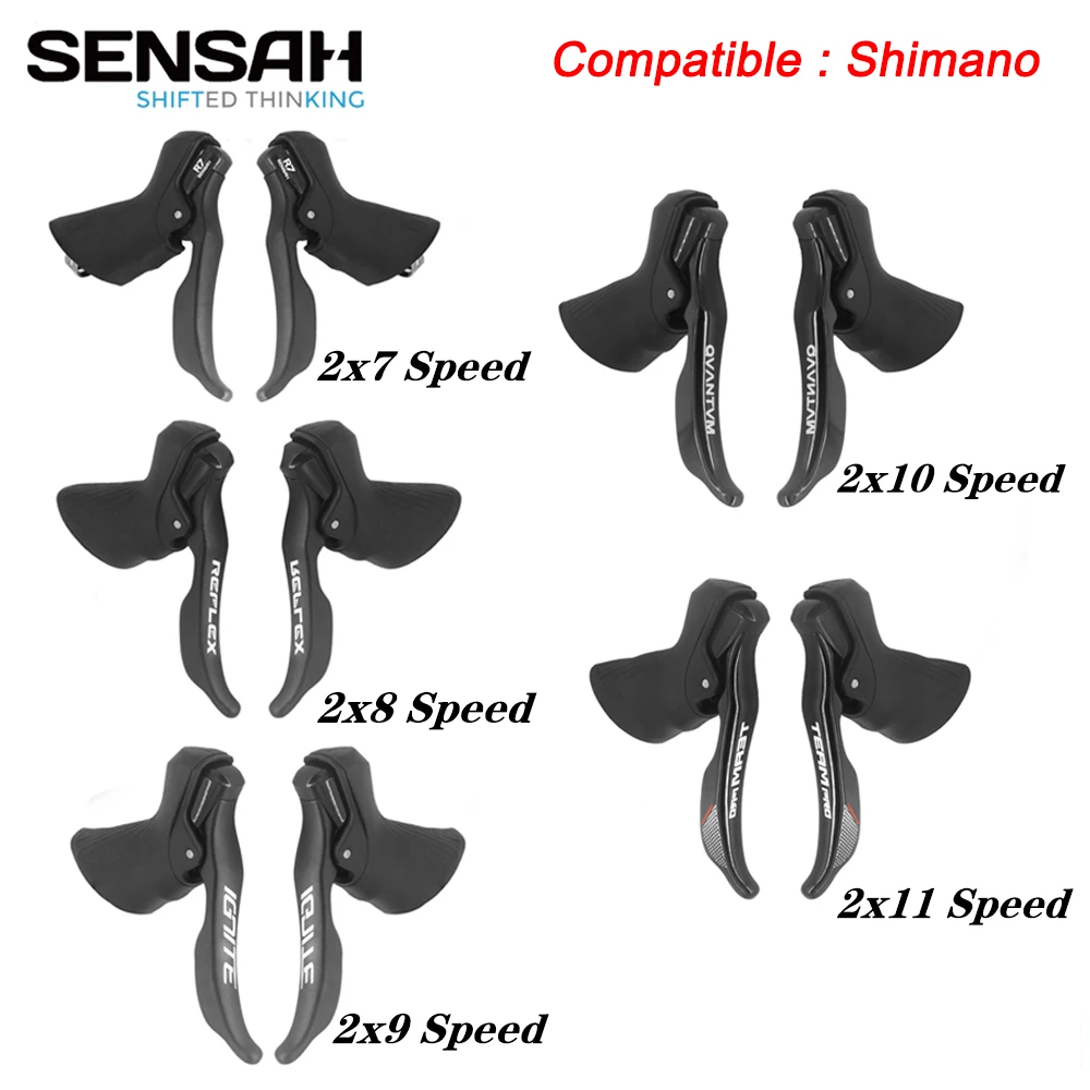 

SENSAH Road Bike Shifters 2x7 2x8 2x9 2x10 Speed Brake Lever 14/16/18/20 Speed Bicycle Derailleur for Shimano Sora Tiagra Claris