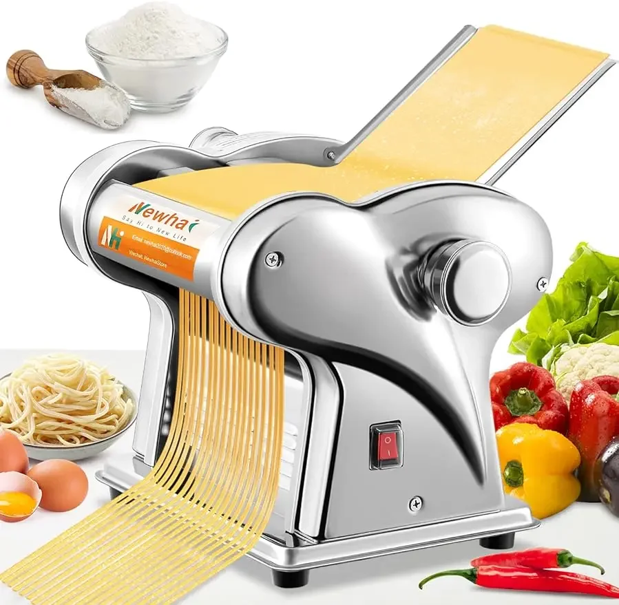 

Newhai Electric Family Pasta Maker Machine Noodle Maker Pasta Dough Spaghetti Roller Pressing Machine Stainless Steel