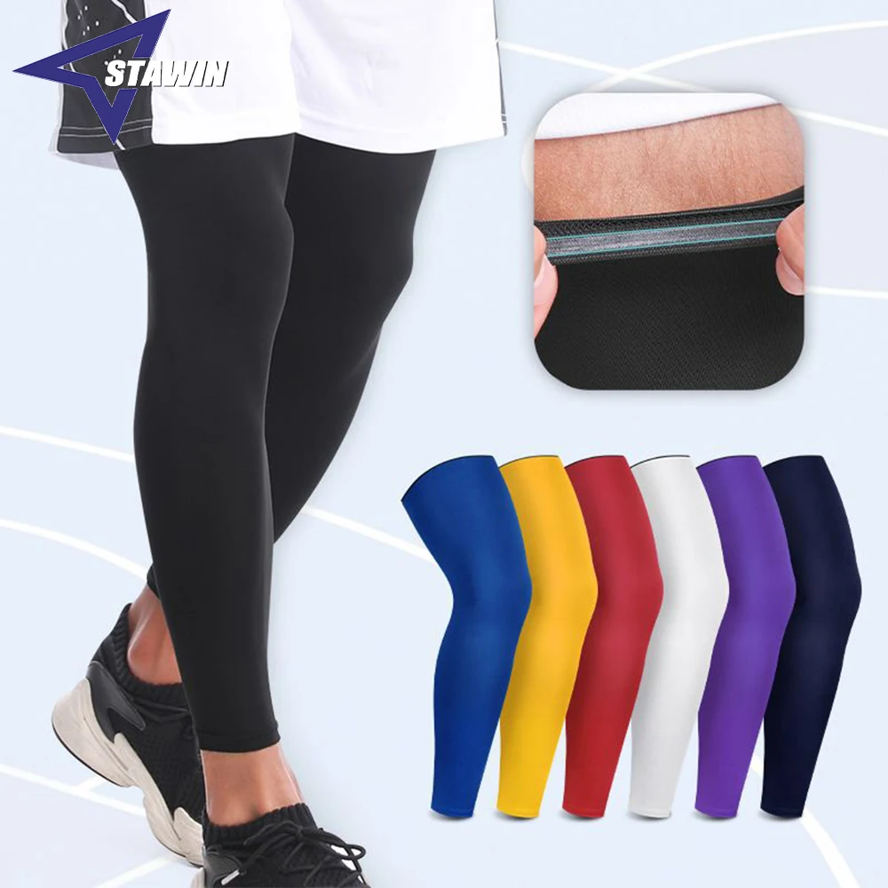 

1 Pair Lengthen Compression Leg Warmers Basketball Football Cycling Socks Knee Calf Sleeves UV Sun Leg Warmers for Men and Women