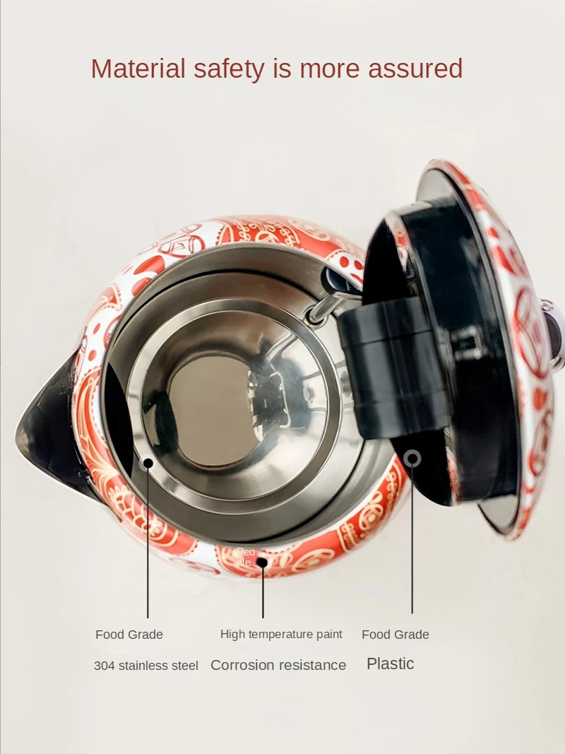 Kangya-Bouilloire électrique en acier inoxydable 304, bouilloire domestique, mise hors tension automatique, théière de brassage d'art spécial rétro 4