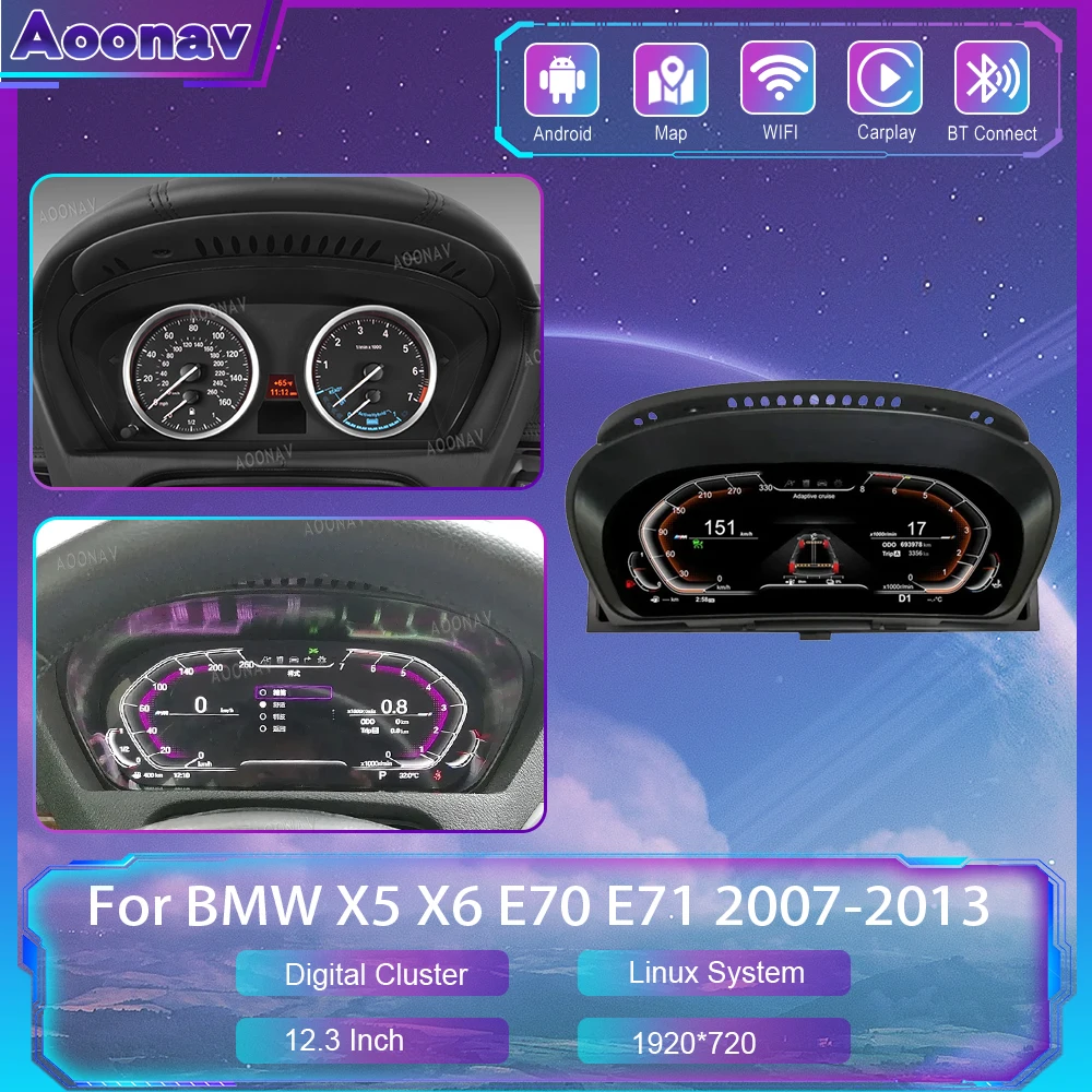 Speedometer For BMW X5 X6 E70 E71 2007 2008 -2013 Digital Cluster Virtual Cockpit Instrument Display LCD Dashboard Crystal Panel
Speedometer For BMW X5 X6 E70 E71 2007 2008 -2013 Digital Cluster Virtual Cockpit Instrument Display LCD Dashboard Crystal Panel