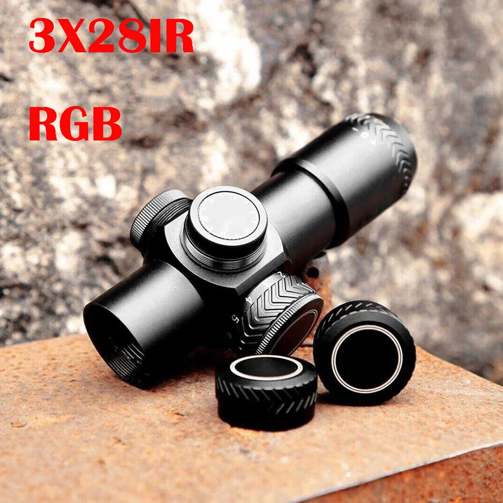 Tactical 3X28IR RGB Illuminated Hunting Rifle Scope Airsoft PCP Riflescope Outdoor Shooting Sports Sniper Optical Sight
Tactical 3X28IR RGB Illuminated Hunting Rifle Scope Airsoft PCP Riflescope Outdoor Shooting Sports Sniper Optical Sight