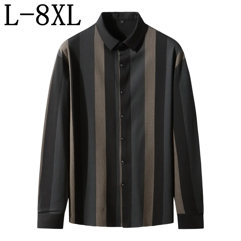 8XL 7XL 6XL 2024 Autumn New Casual Shirts For Men Long Sleeve Loose Striped Men's Shirt Top Quality Business chemise homme Tops
8XL 7XL 6XL 2024 Autumn New Casual Shirts For Men Long Sleeve Loose Striped Men's Shirt Top Quality Business chemise homme Tops