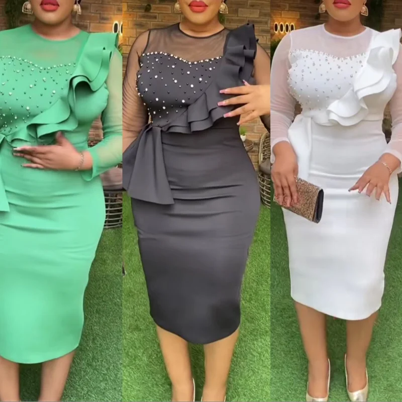 Elegant African Dresses for Women 2023 Summer Africa Clothing Office Lady Party Slim Dress Dashiki Ankara Ruffles Outfits Robe
Elegant African Dresses for Women 2023 Summer Africa Clothing Office Lady Party Slim Dress Dashiki Ankara Ruffles Outfits Robe
