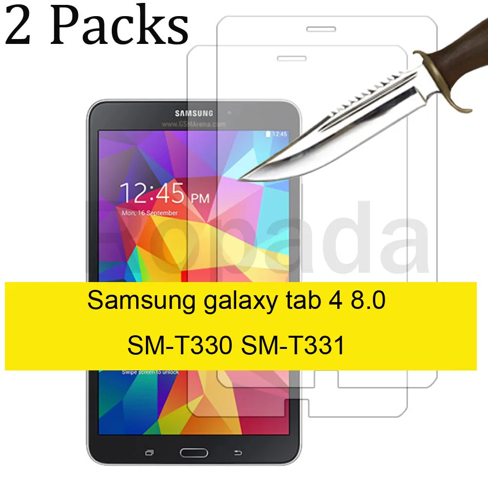 

2PCS Glass For Samsung Galaxy Tab 4 8.0 SM-T330 SM-T331 T335 Scratch Proof Tempered Glass Screen Protector