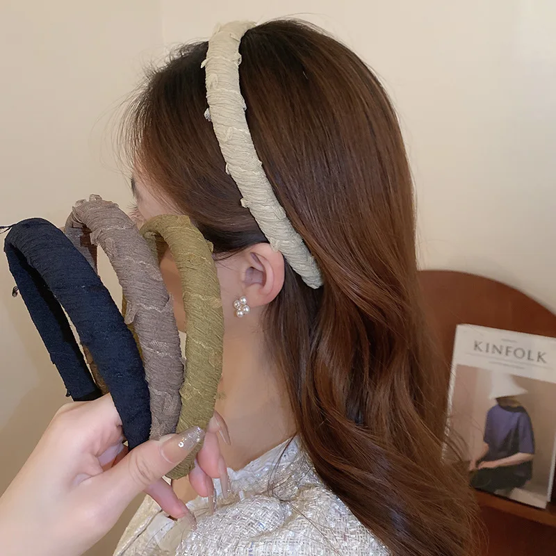 

Korean Style Women Hairband Winding Mesh Cloth Headband Headwear Simple Fashion Hair Hoop