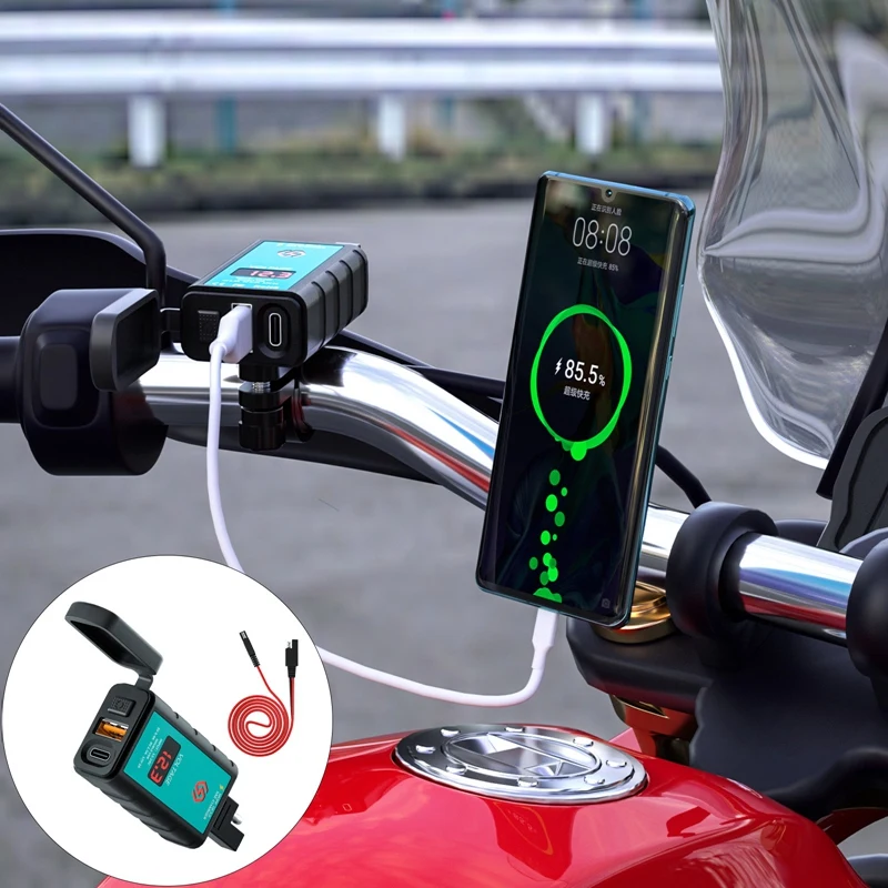 12-24 В Зарядное устройство USB Type-C для мотоцикла от SAE до USB Type-C с искусственными элементами
12-24 В Зарядное устройство USB Type-C для мотоцикла от SAE до USB Type-C с искусственными элементами