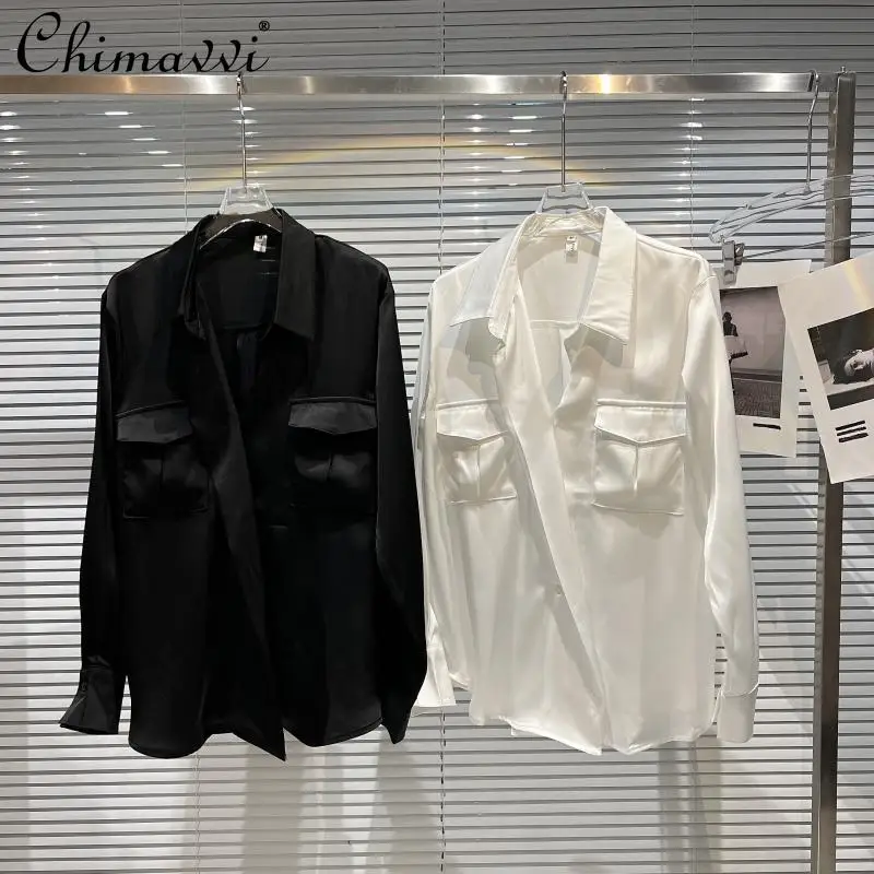 2022 Spring New Fashion Double Pocket Beveled Mercerized Cotton Shirt Loose Temperament Long Sleeve All-Matching Blouse Women
2022 Spring New Fashion Double Pocket Beveled Mercerized Cotton Shirt Loose Temperament Long Sleeve All-Matching Blouse Women