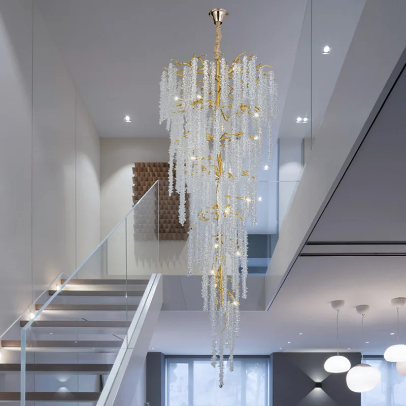 Factory Wholesale New Luxury Staircase Chandelier Lighting For Living Room Crystal Tree Branch Pendant Lamp For Villa Hall
Factory Wholesale New Luxury Staircase Chandelier Lighting For Living Room Crystal Tree Branch Pendant Lamp For Villa Hall