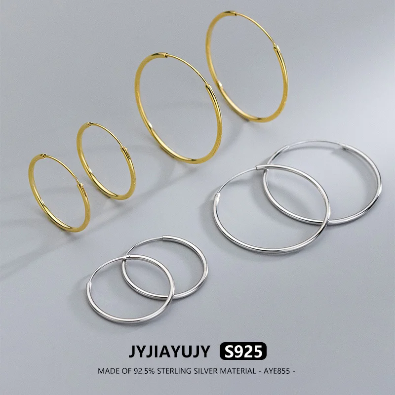 JYJIAYUJY 100% Whole Original Sterling Silver S925 Hoop Earrings In Stock Round 1.2MM Thickness Jewelry Gift Daily AYE855
JYJIAYUJY 100% Whole Original Sterling Silver S925 Hoop Earrings In Stock Round 1.2MM Thickness Jewelry Gift Daily AYE855