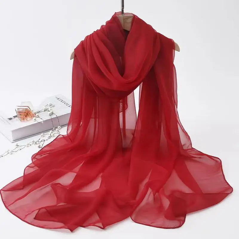 

2023 New Woman's Scarves Versatile For Spring Autumn Oversized Red Elongated Thin Beach Sun Protection Fashionable Shawl