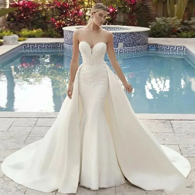 KSDN Detachable Train Sweetheart Strapless Sheath Chapel Train White Sleeveless Beaded Exquisite Wwedding Dress for Women 2024
KSDN Detachable Train Sweetheart Strapless Sheath Chapel Train White Sleeveless Beaded Exquisite Wwedding Dress for Women 2024