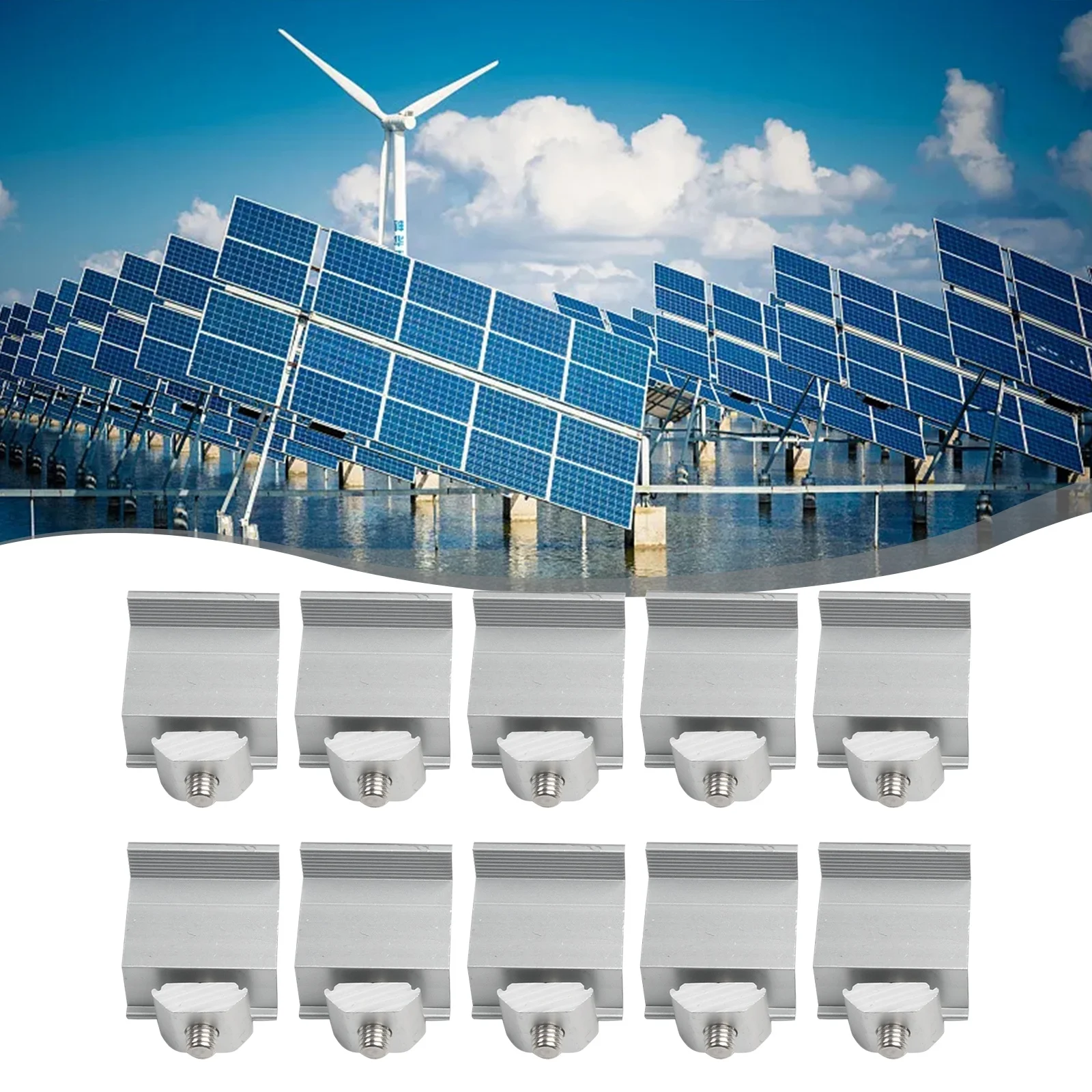 10PCS Solar Aluminum Alloy Clips With Screw Fasteners&Nuts Suitable For Most Solar Panel Installations In RVs Homes And Boats
10PCS Solar Aluminum Alloy Clips With Screw Fasteners&Nuts Suitable For Most Solar Panel Installations In RVs Homes And Boats