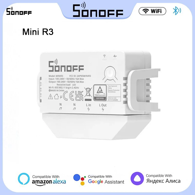 2PCS Sonoff Mini R3 16A Wifi Bluetooth Smart Switch Met S-MATE No Neutral Wire Solution Ewelink APP Control Via Alexa Google
2PCS Sonoff Mini R3 16A Wifi Bluetooth Smart Switch Met S-MATE No Neutral Wire Solution Ewelink APP Control Via Alexa Google