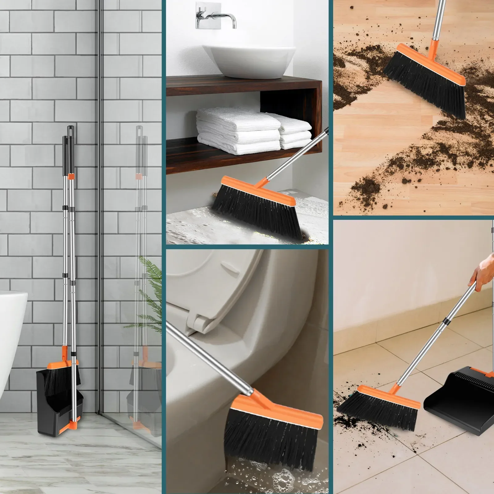 Набор с пылесборником уборочная щетка комбинированная щетка длинная портативная Регулируемая эффективная зубная ручка и 
Набор с пылесборником уборочная щетка комбинированная щетка длинная портативная Регулируемая эффективная зубная ручка и