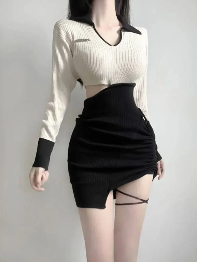 QWEEK Office Ladies Bodycon Knitted Dresses Women Sexy Wrap Slim Hollow Out Sheath Mini Dress 2023 Korean Fashion Outfits
QWEEK Office Ladies Bodycon Knitted Dresses Women Sexy Wrap Slim Hollow Out Sheath Mini Dress 2023 Korean Fashion Outfits