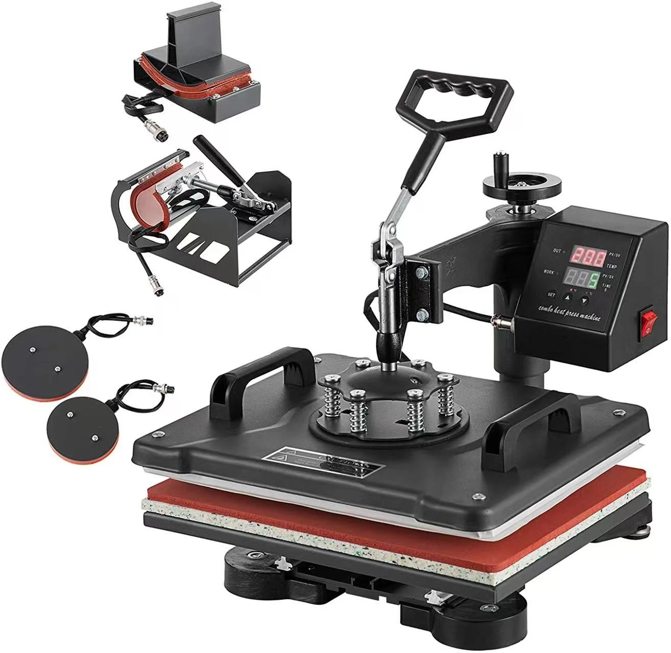 5 In 1 Heat Press Machine Digital Transfer Sublimation for T-shirt Mug Hat
5 In 1 Heat Press Machine Digital Transfer Sublimation for T-shirt Mug Hat