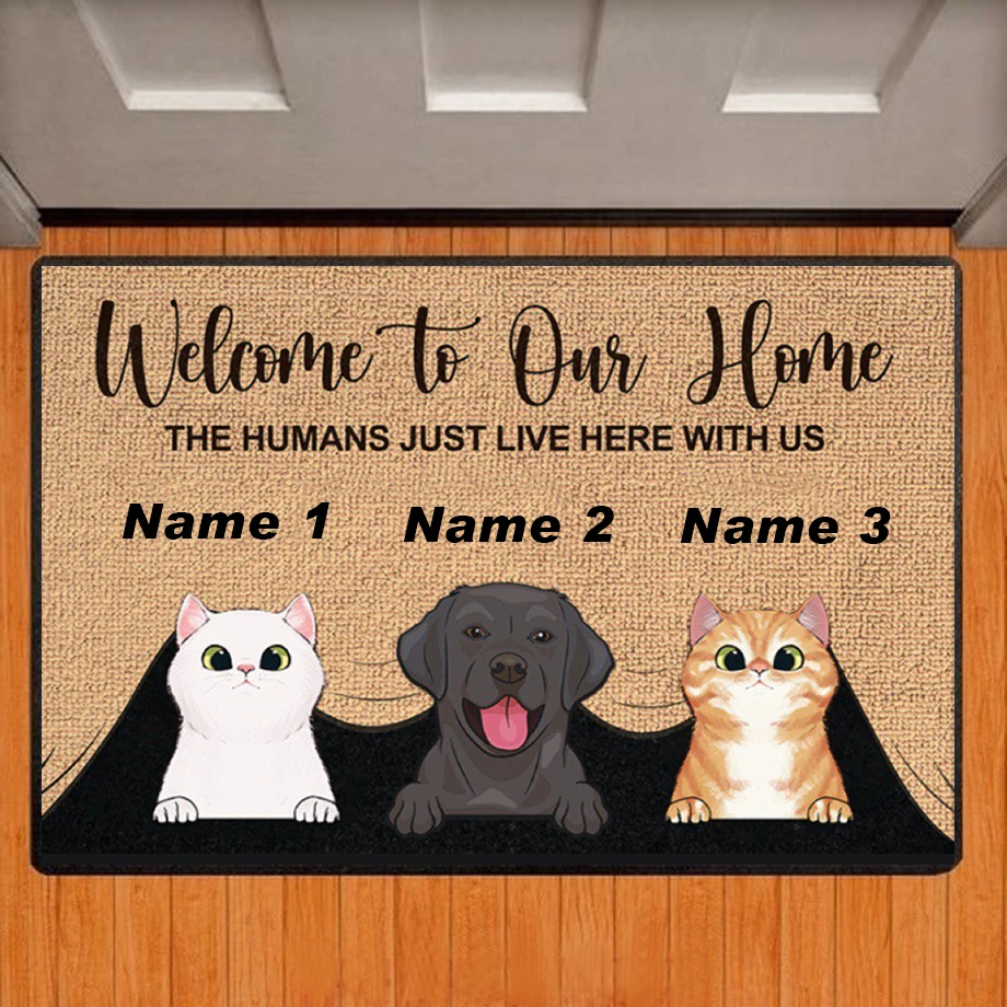 Welcome To Our Home Custom Dog Cat Name Doormat Rug Personalized Floor Mats Carpet All Color All Logo Home Decor Accessory
Welcome To Our Home Custom Dog Cat Name Doormat Rug Personalized Floor Mats Carpet All Color All Logo Home Decor Accessory