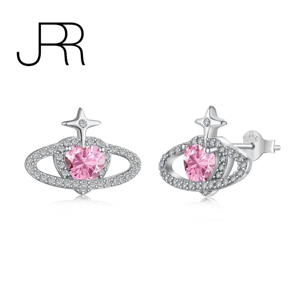 JRR 925 Sterling Silver Trendy Fine Jewelry Heart Pink Diamond Planet Earrings For Women Exquisite Female Temperament Earrings
JRR 925 Sterling Silver Trendy Fine Jewelry Heart Pink Diamond Planet Earrings For Women Exquisite Female Temperament Earrings