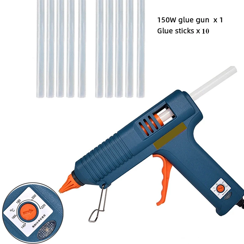 Hot Melt Glue Gun with 11*150mm Glue Sticks 150 W Electric Mini Household Heat Temperature Thermo Tool Industrial Repair Tools
Hot Melt Glue Gun with 11*150mm Glue Sticks 150 W Electric Mini Household Heat Temperature Thermo Tool Industrial Repair Tools