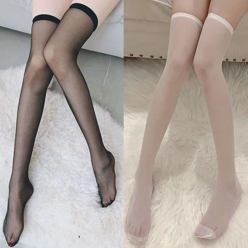 

2pairs Sexy Black Ultra-thin Stockings for Women Charm Stocking JK High Tube Silk Socks Lady Nightclub Fashion Cloth Accessories