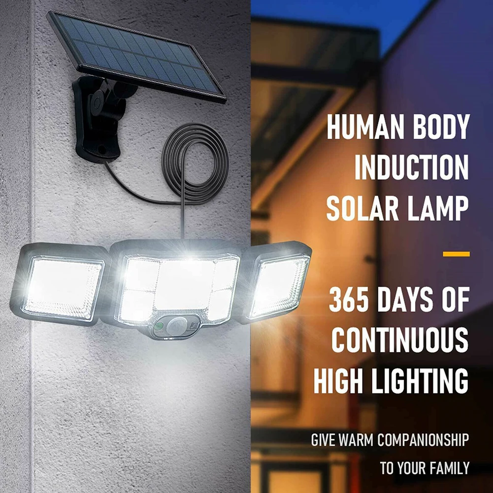 

LED Solar Wall Light IP65 Waterproof 2500 Lumens High Brightness Outdoor Solar Lamp For Garden Porch Garage Courtyard Gate