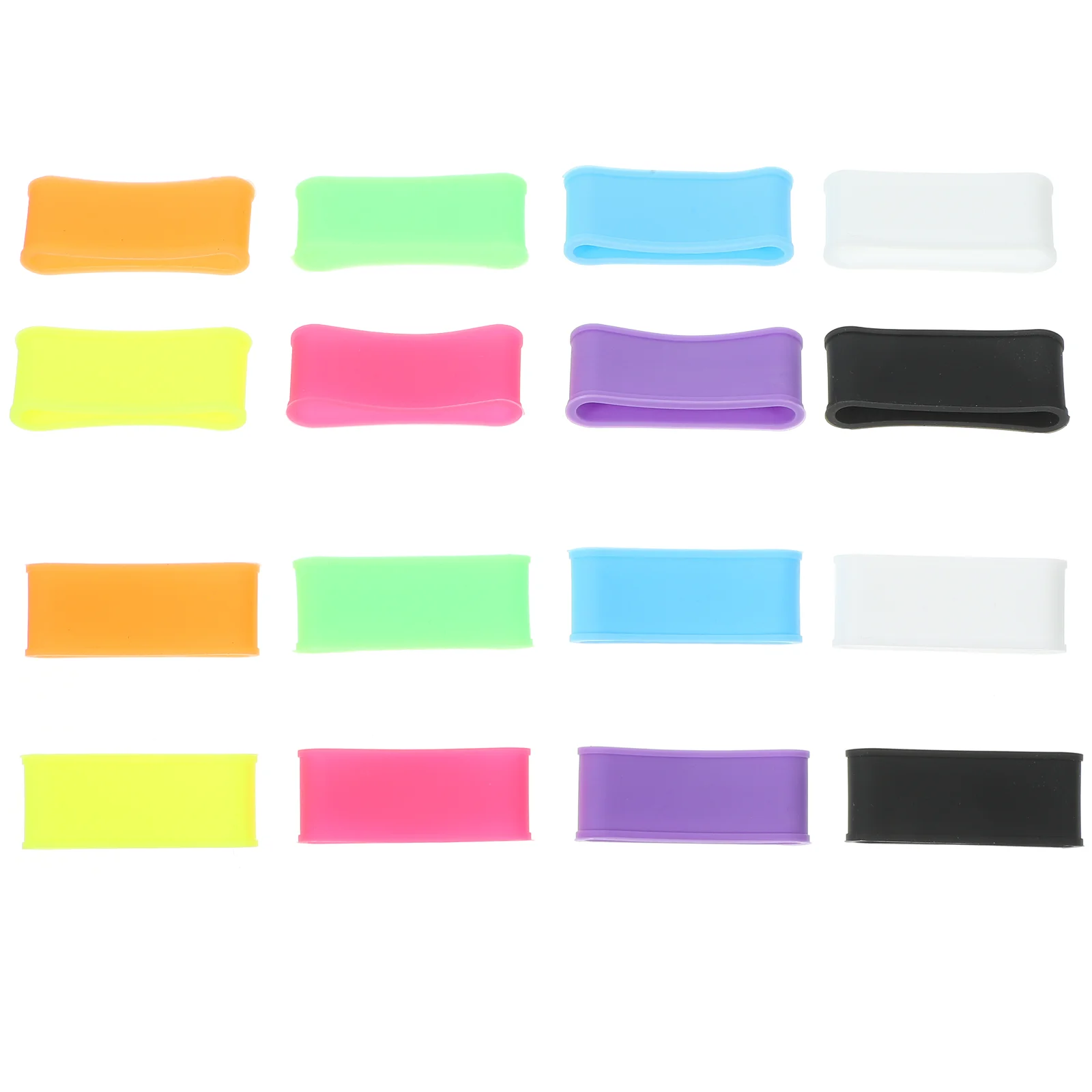 

16 Pcs Elastic Ring Tennis Racket Universal Silicone Fixed (random Color 16pcs) Racquet Grips Silica Gel Band