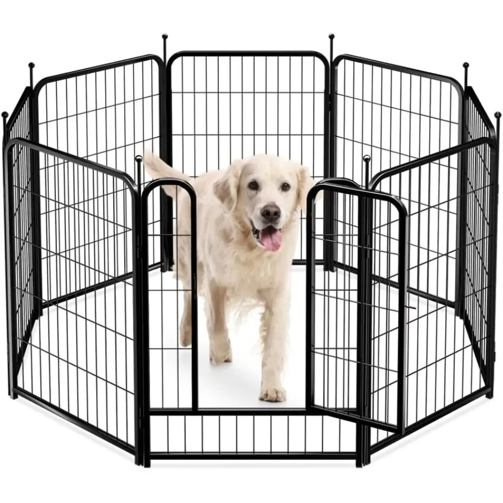 

Dog Fence Playpen 24”/32”/40” Indoor Outdoor for Small/Medium/Large Dogs, Metal Pet Puppy Cat Exercise Fencing Gate Crate Cage