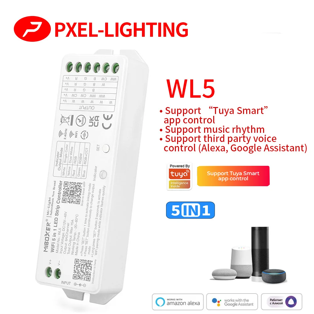 Milight WL5 WIFI LED Controller For RGB RGBW CCT Single color led strip light tape Amazon Alexa Voice phone App Remote Control
Milight WL5 WIFI LED Controller For RGB RGBW CCT Single color led strip light tape Amazon Alexa Voice phone App Remote Control