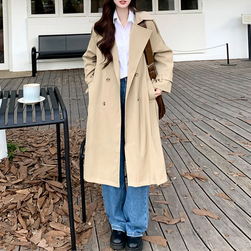 Jackets for Women Khaki Long Trench Coats Women Oversize Korean Fashion Belt Windbreaker Autumn Spring Overcoat Double Breasted
Jackets for Women Khaki Long Trench Coats Women Oversize Korean Fashion Belt Windbreaker Autumn Spring Overcoat Double Breasted