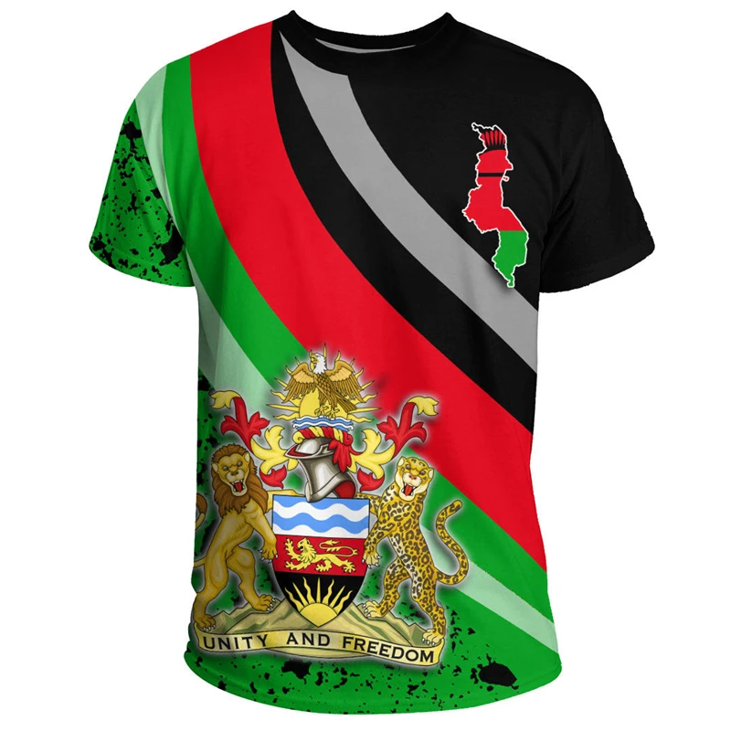 

Malawi Flag Map Graphic T Shirts National Emblem 3D Printed T Shirt For Men Clothes Africa Country T-Shirt Male Jersey Kids Tee