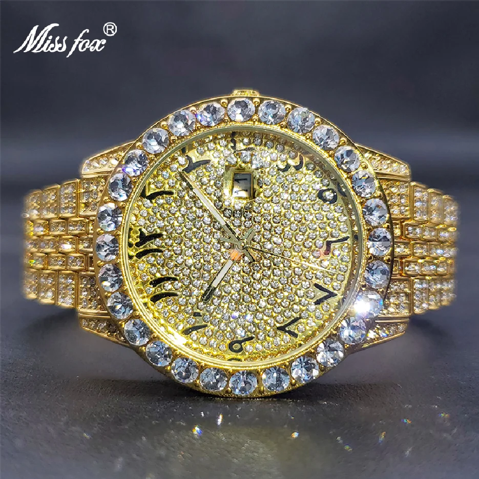 Luxo Luxury Designers Gold Plated Watches For Men Hip Hop Street Style Moissanite Bling Watch With Box Waterproof Dropshipping
Luxo Luxury Designers Gold Plated Watches For Men Hip Hop Street Style Moissanite Bling Watch With Box Waterproof Dropshipping