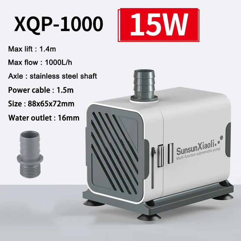 For Fish Tank Garden Fountain 15W 1000L/h Ultra-Quiet Submersible Water Fountain Pump Pond Filter Adjustable Aquarium Water Pump
For Fish Tank Garden Fountain 15W 1000L/h Ultra-Quiet Submersible Water Fountain Pump Pond Filter Adjustable Aquarium Water Pump
