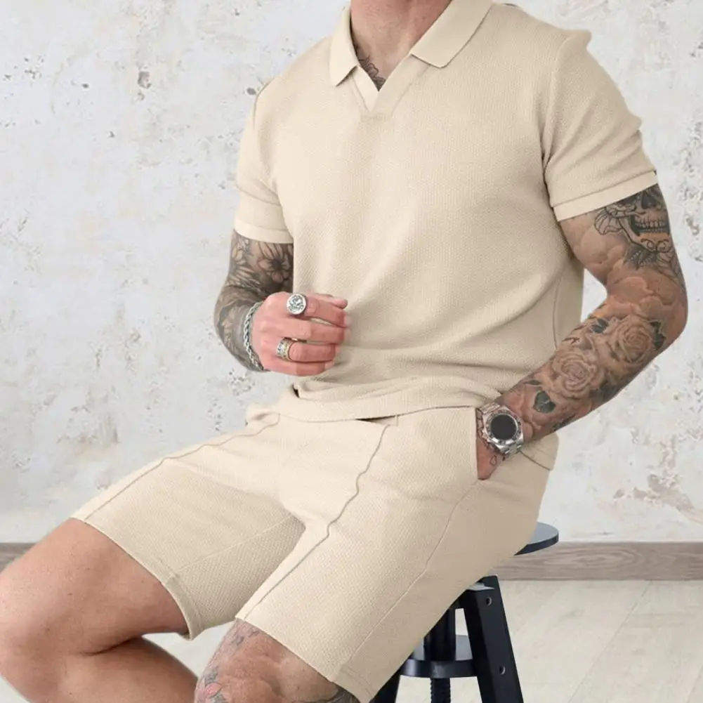 Casual Loose Fit Men Suit Men Lounge Outfit Men's Casual Summer Outfit Set with V-neck T-shirt Wide Leg Shorts for Men
Casual Loose Fit Men Suit Men Lounge Outfit Men's Casual Summer Outfit Set with V-neck T-shirt Wide Leg Shorts for Men