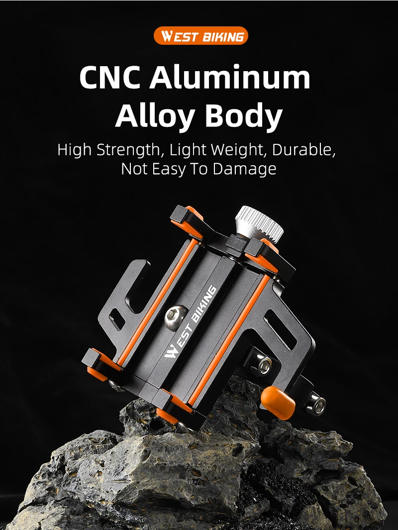 WEST BIKING Phone Holder Motorcycle Electric Bicycle Mobile Phone Support Aluminum Alloy Five Claws Mechanical Bike Phone Holder WEST BIKING Phone Holder Motorcycle Electric Bicycle Mobile Phone Support Aluminum Alloy Five Claws Mechanical Bike Phone Holder