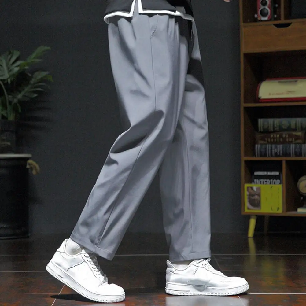 Men Casual Trousers Mid Waist Men's Ninth Pants Elastic Drawstring Straight Fit Ankle Length Trousers with for Fall/spring
Men Casual Trousers Mid Waist Men's Ninth Pants Elastic Drawstring Straight Fit Ankle Length Trousers with for Fall/spring