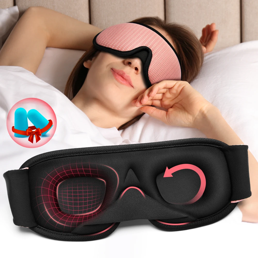 

3D Sleep Eye Mask Blackout Breathable Sleeping Mask Soft Padded Blindfold Eyepatch Travel Eyeshade Night Aid Blindfold for Sleep