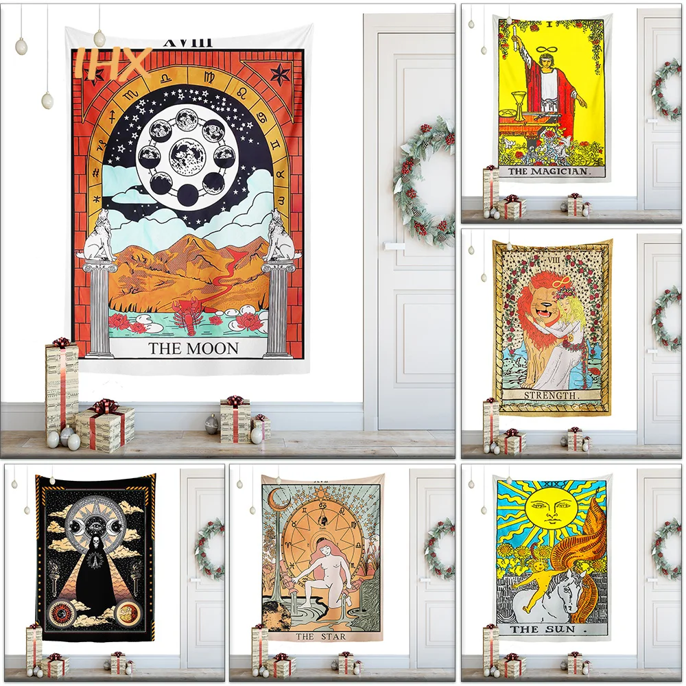 

Tarot Tapestry Room Decor Hippie Boho Mandala Witchcraft Supplies Tapestry Wall Hanging Bedroom Aesthetic Decoration Home Gift